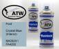 Preview: Ford, Crystal Blue (Interior), M4202H / FA4202: 400ml Sprühdose + 400ml Klarlack - Set, von ATW Autoteile West.